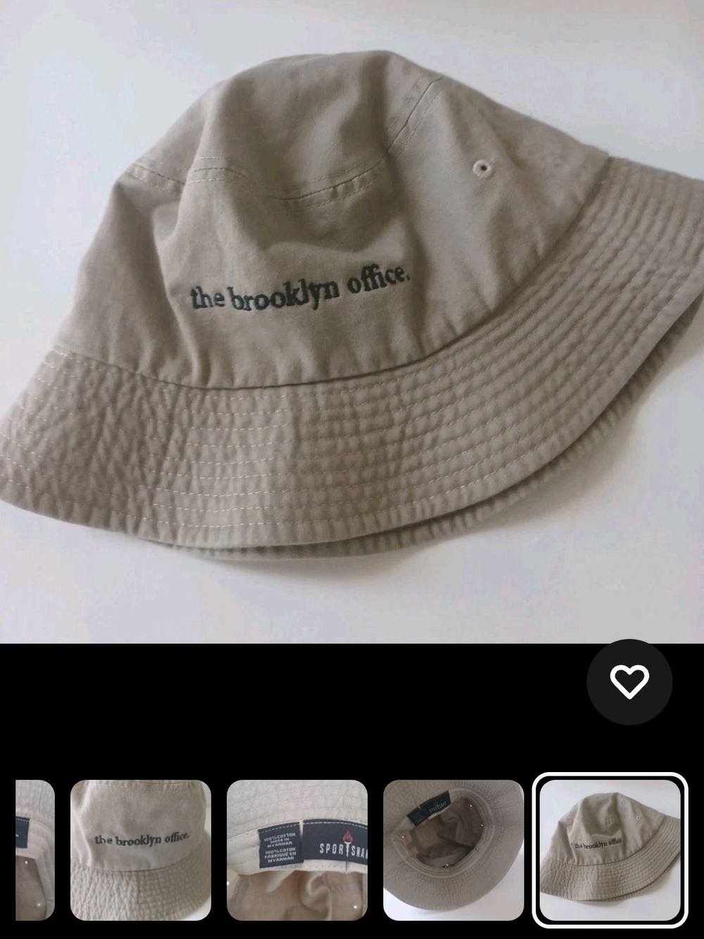 The Brooklyn Office Bucket Hat Unisex Festival Streetwear Khaki Beige - Picture 4 of 5
